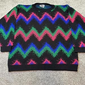 Vintage Abstract‎ Multicolor Knitted Sweater 0afb